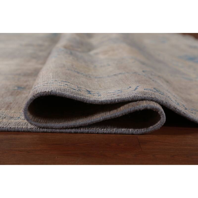 Hand Knotted Oriental 100% Wool Carpet Transitional All-Over Greys & Charcoal Oushak Area Rug - 13' 10'' X 10' 2''