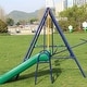 preview thumbnail 3 of 7, Modern Metal Blue Swing Set with Slide