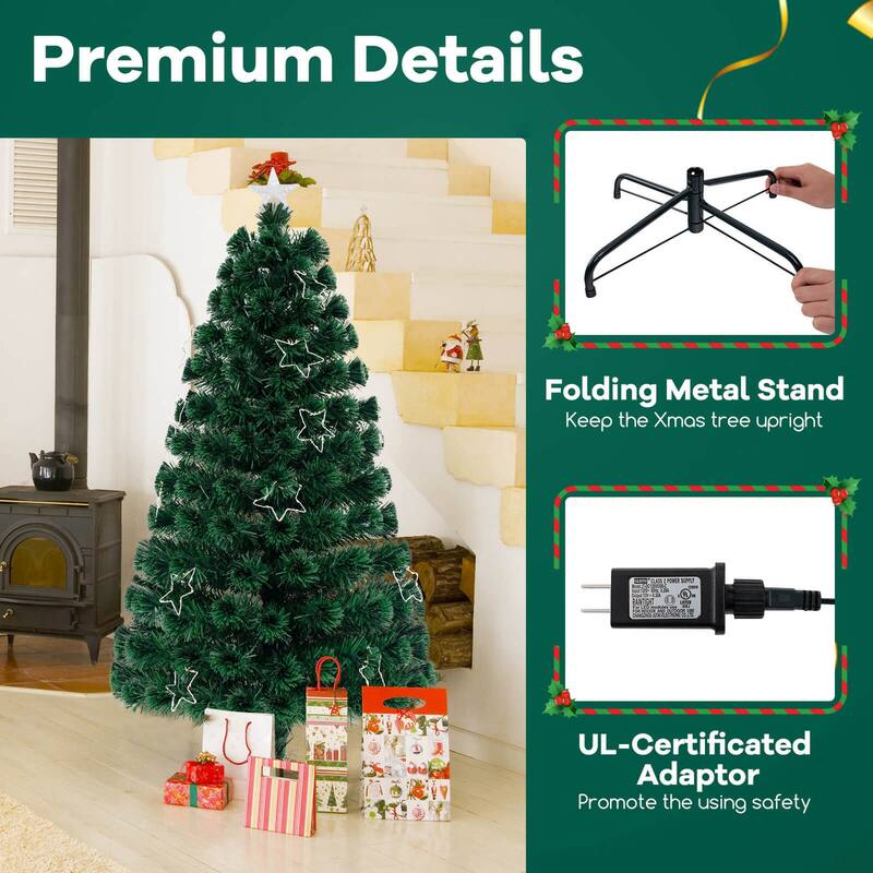 Costway 4/5/6/7 FT Artificial Xmas Tree with 130/170/230/270 Branch