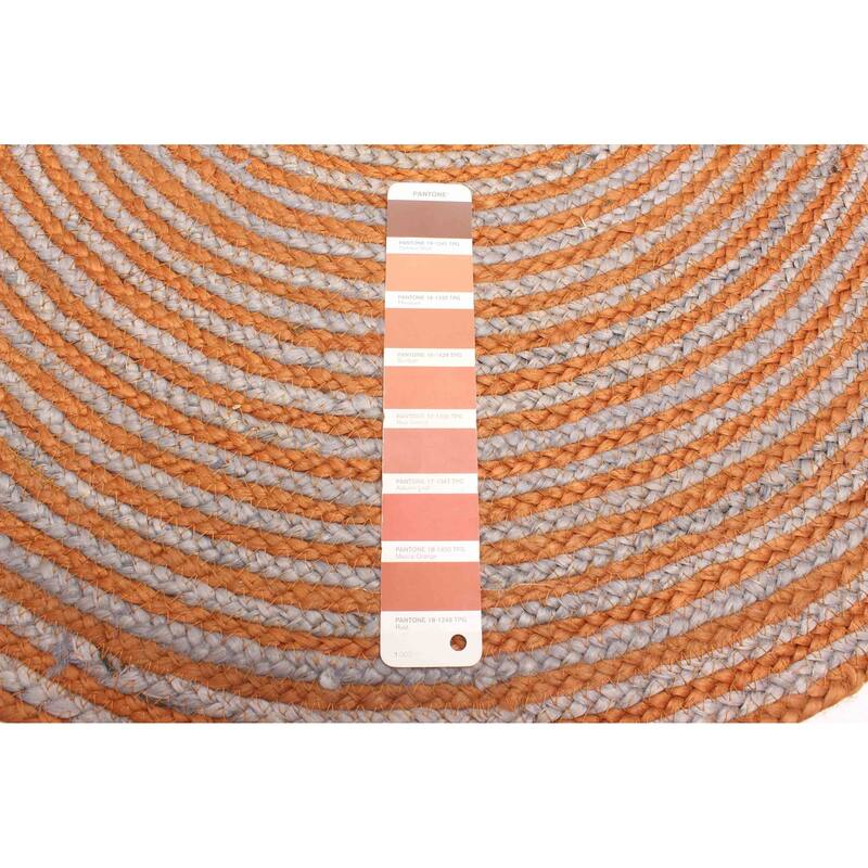 ECARPETGALLERY Braided Weave Palas Denizli Copper Jute Rug - 3'0 x 3'0