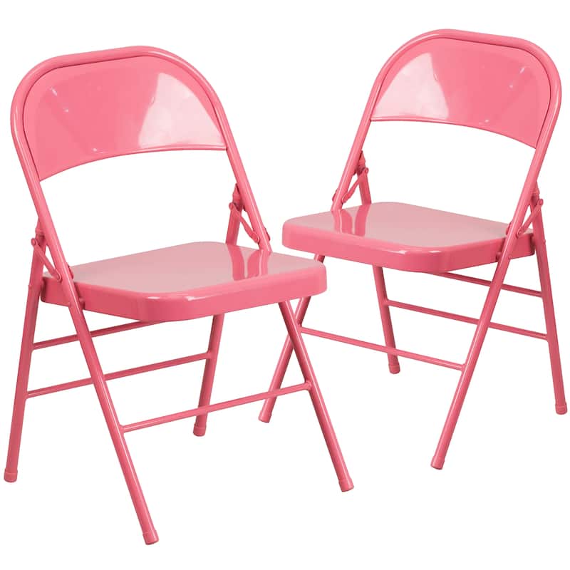2 Pack Triple Braced & Double Hinged Folding Chair