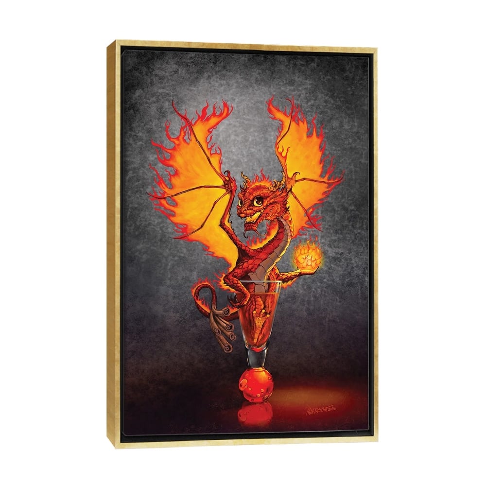 iCanvas "Fireball Dragon" by Stanley Morrison Framed Canvas Print