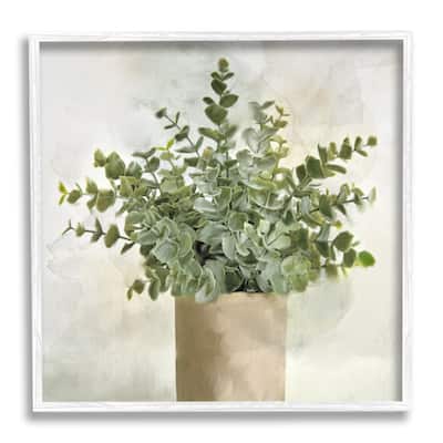 Stupell Potted Herbal Plant Vase Dense Green Leaves Framed Wall Art, Design by Kim Allen
