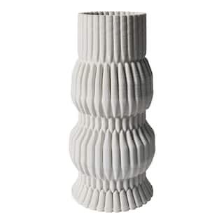 Sagebrook Home Atherton 3D Printed Vase, White