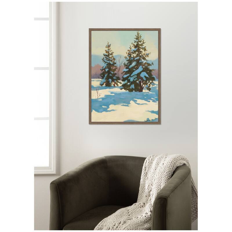Kate and Laurel Morning Snow by Mary Sparrow Framed Canvas Wall Art Print