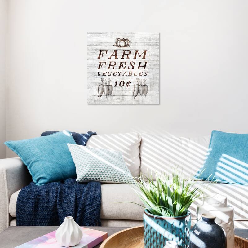 Wynwood Studio Prints Food and Cuisine Farm Fresh Vegetables Brown and Rustic Wall Art Canvas Print - 20 x 20