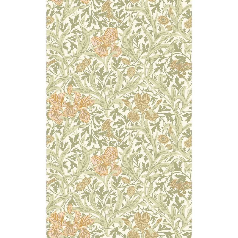 Iris Light Green Wild Gardens Wallpaper