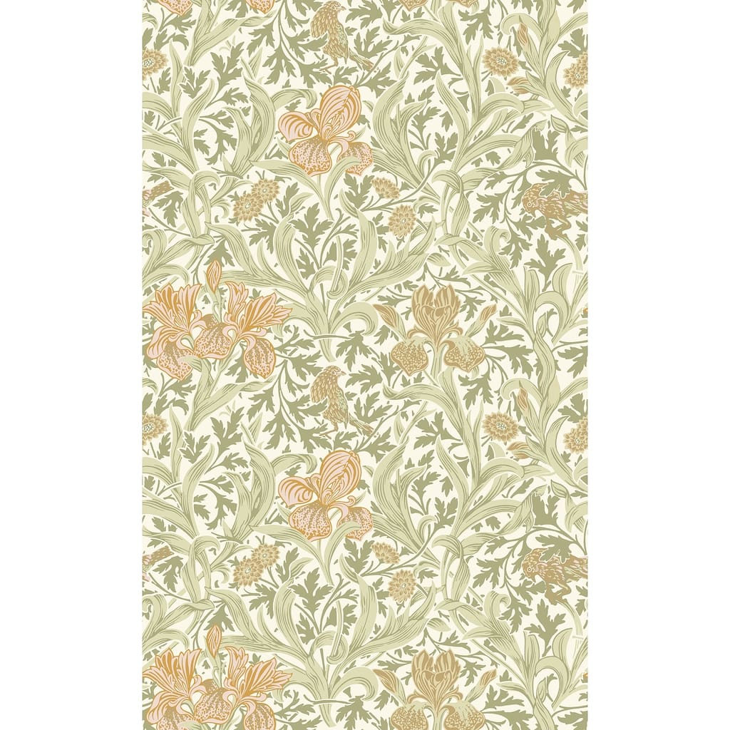 Iris Light Green Wild Gardens Wallpaper