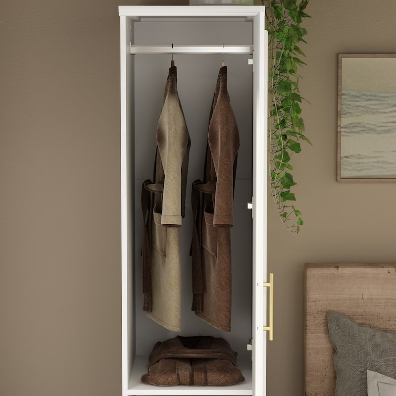 74.8"H Large Modular Wardrobe Cloest Armoire Cabinet Glass Door