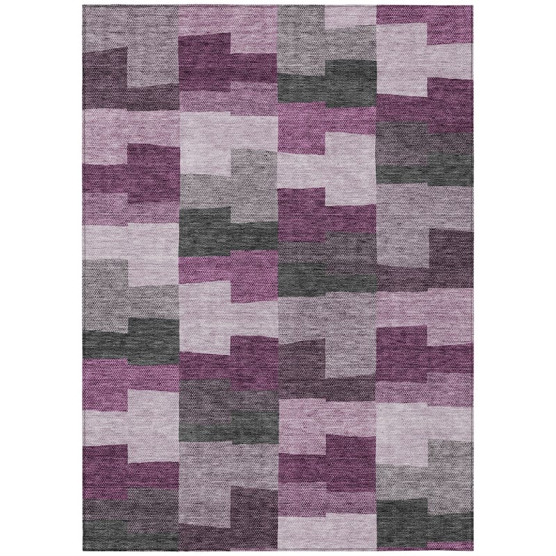 HomeRoots Geometric Transitional Rectangle Outdoor Rug