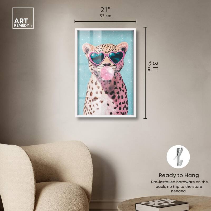 Pastel Cheetah Bubblegum Shadowbox by Art Remedy
