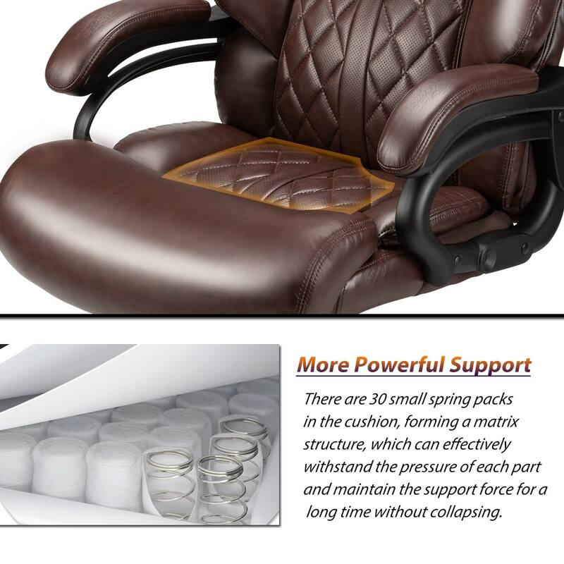 500lbs Big and Tall Office Chair for Heavy People Executive Office Chair with Wide Spring 360 Swivel