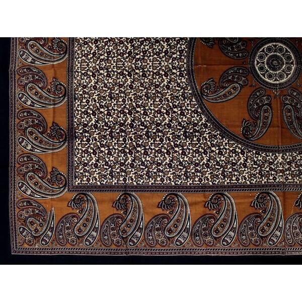 Cotton Paisley Floral Tablecloth Rectangular 60 X 90 Inches Brown Green Deep Red 60 X 90 Inches Overstock