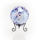 preview thumbnail 2 of 9, Alpine Corporation 8" Diameter Indoor/Outdoor Glass Gazing Globe with LED Lights and Stand, Blue/White