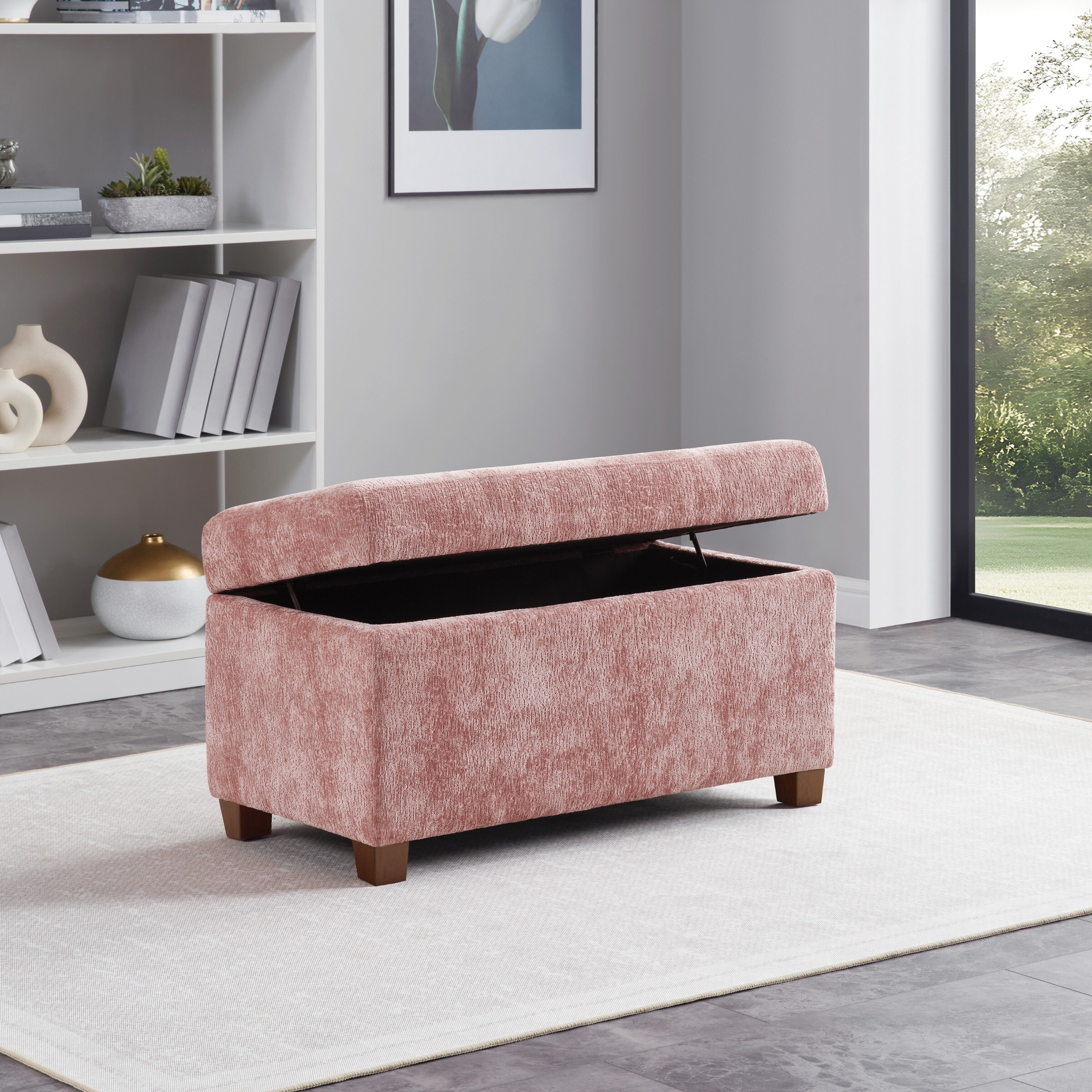 Porthos Home Eloise Fabric Tufted Square Storage Ottoman