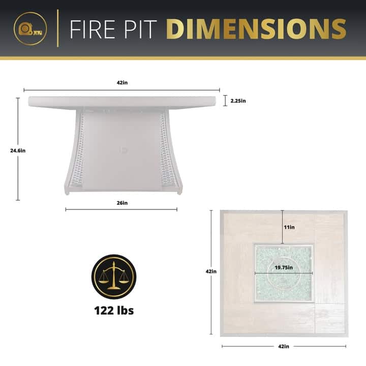 Elio 5 PC Propane Fire Pit Table Set for Patio (50,000 BTU)
