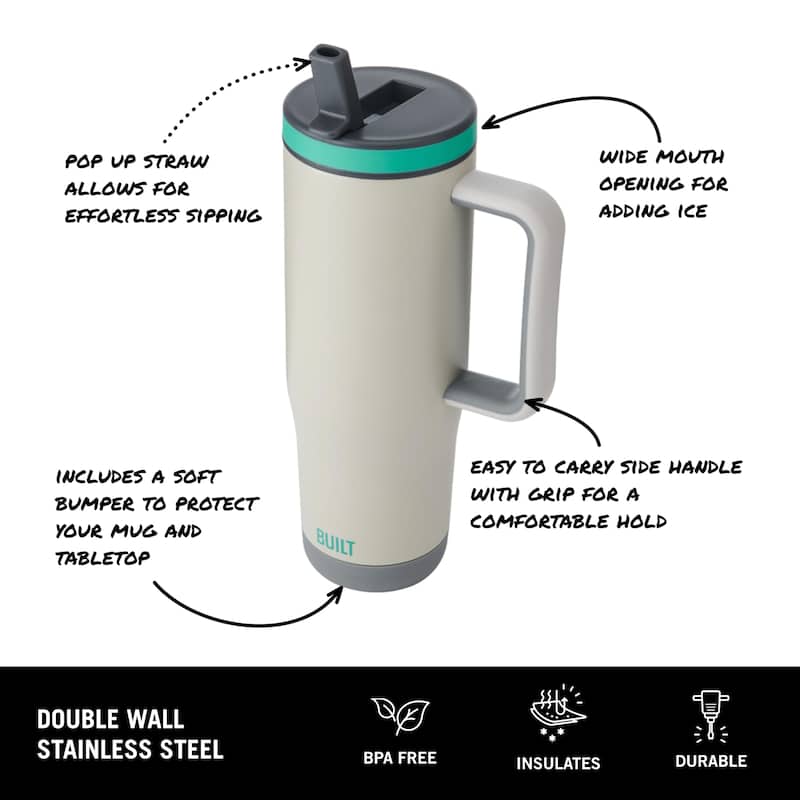 BUILT Cascade Double Wall Stainless Steel 40 oz Tumbler - 40 oz