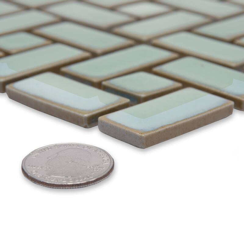 Merola Tile Hudson Spiral Mint Green 12-5/8" x 12-5/8" Porcelain Mosaic Floor and Wall Tile
