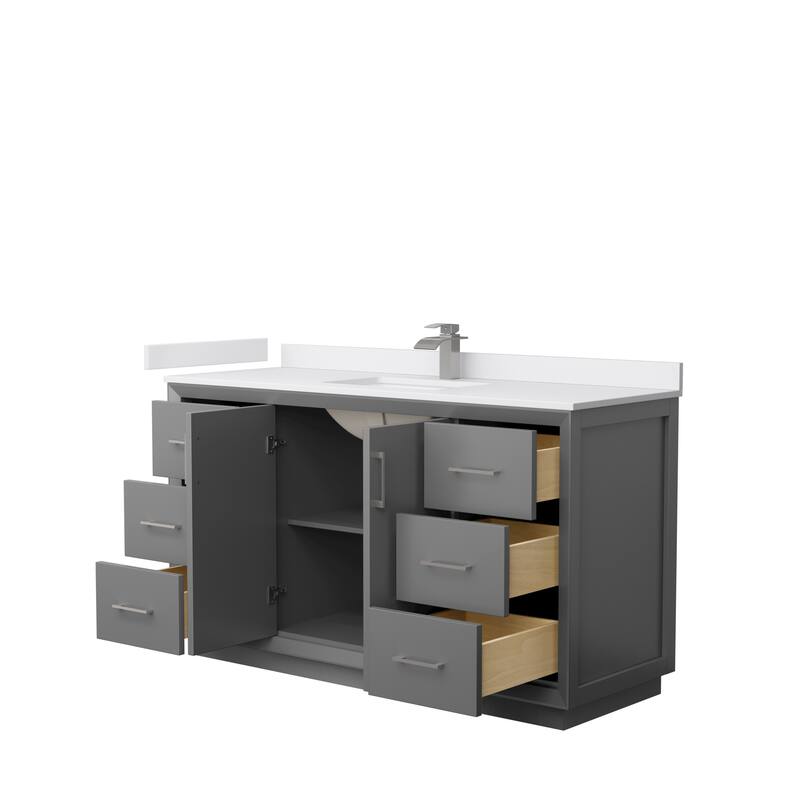 Strada 60-Inch Single Vanity Set, Cultured Marble Top