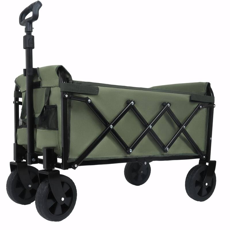 Expandable Dual-Layer Utility Wagon - 100% Extra Space for Convenient Storage