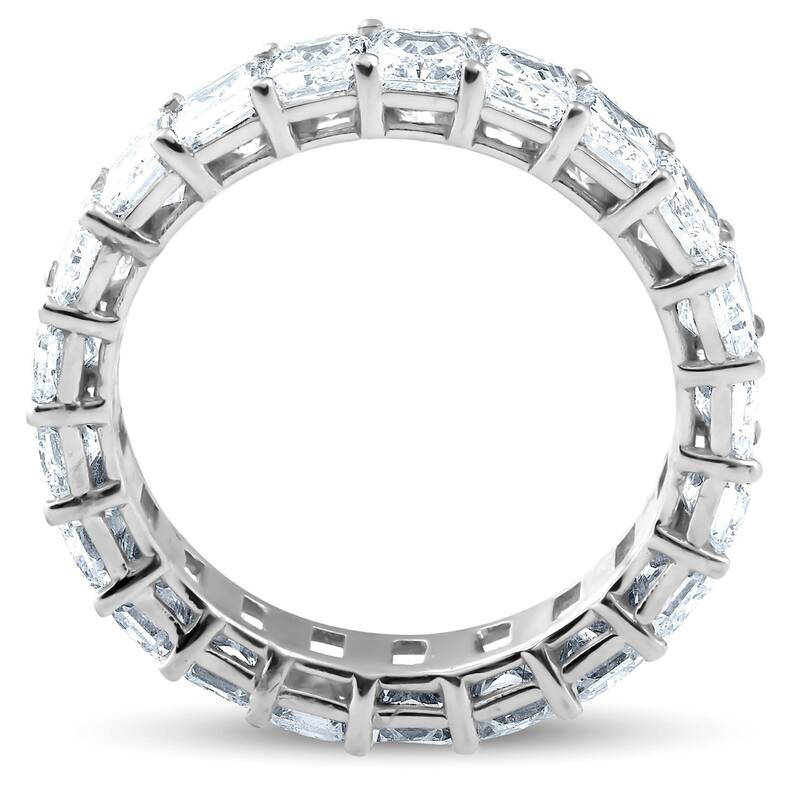 5Ct Radiant Cut Diamond White Gold Eternity Wedding Ring Lab Grown
