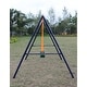 preview thumbnail 6 of 5, Roomfitters Two Station Metal Swing Set for Outdoor Backyard Fun, Stable A-Frame Design for Active Play, Blue