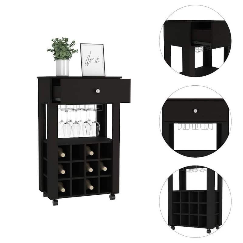 Ambler 1-Drawer 12-Bottle Wine Cabinet