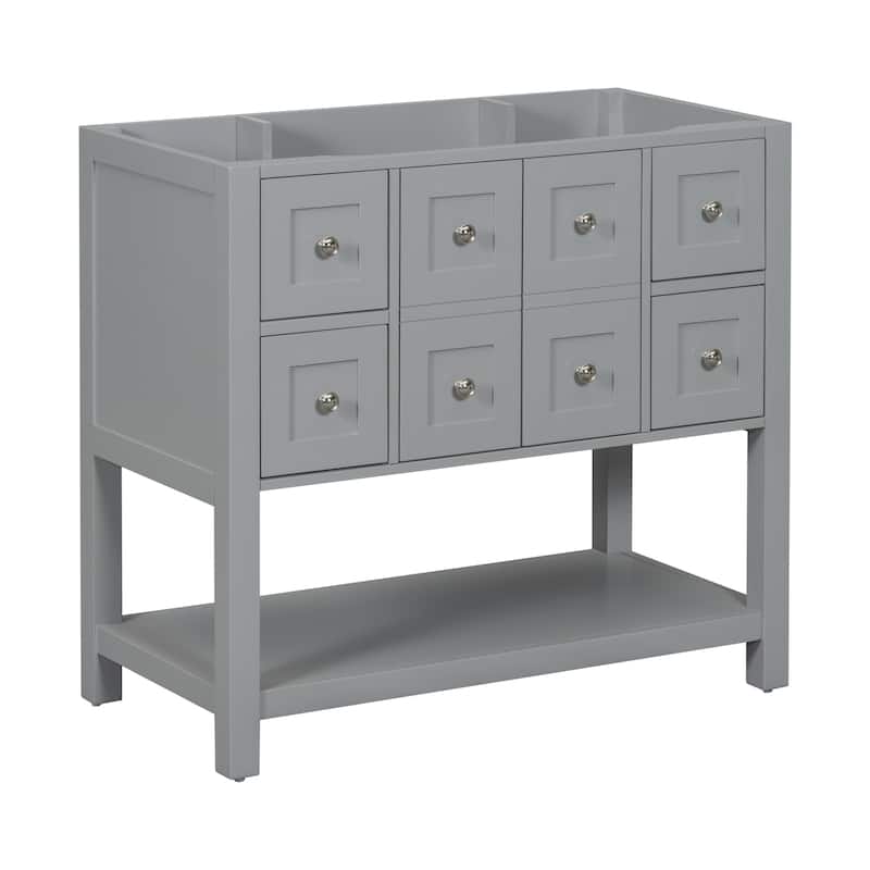 Bathroom Vanity Base with 4 Drawers & Soft Closing Doors(Without Sink)