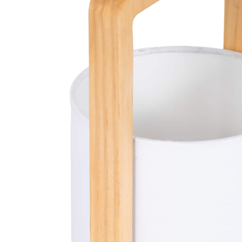 Sagebrook Home Set of Two, Wood Cylinder Table Lamps