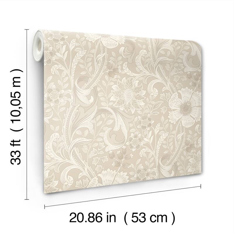 Chesapeake Liora Beige Floral Trail Wallpaper