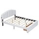 preview thumbnail 3 of 9, Queen Size Upholstered Platform Bed with Storage Drawer and LED Lights