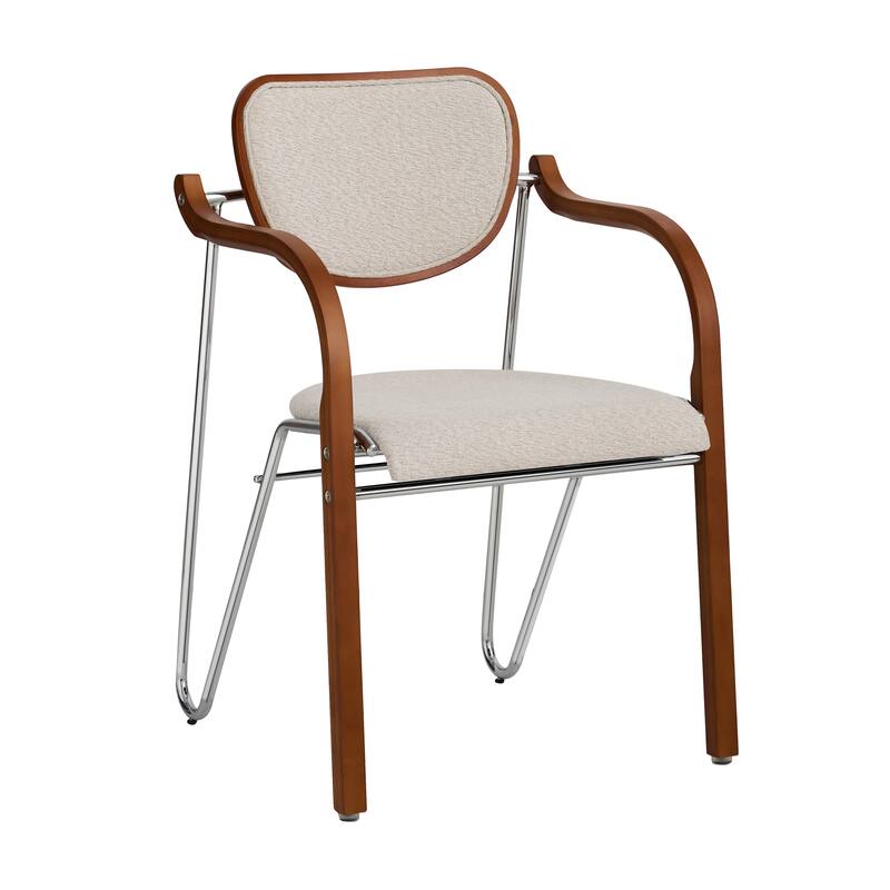 Pasargad Home Gifu Beige/Brown Armchair - W21.5"xD21.7"xH31.5" - Beige