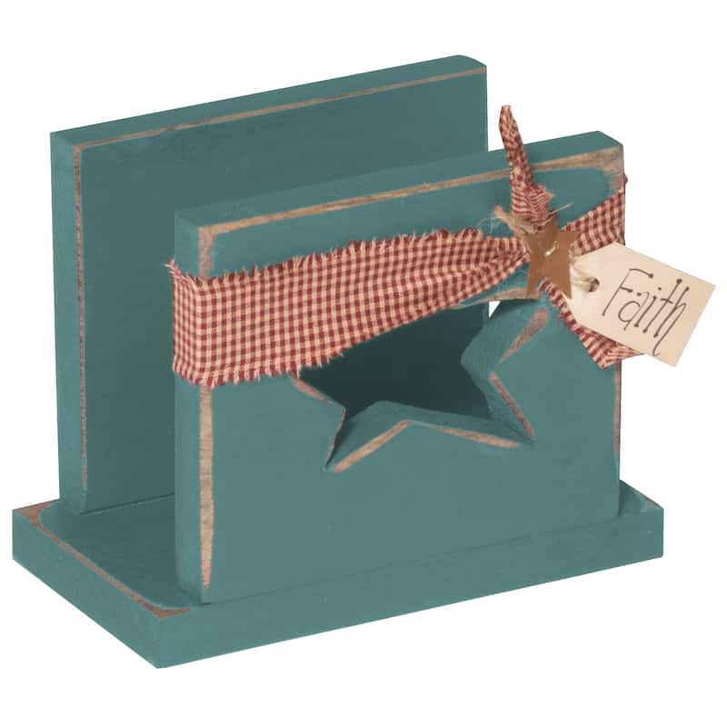 Amish-Made Pine Napkin Holder - Sea Foam Green