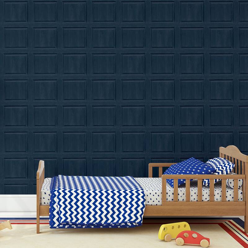 Arthouse Bellamy Navy Wooden Panel Wallpaper