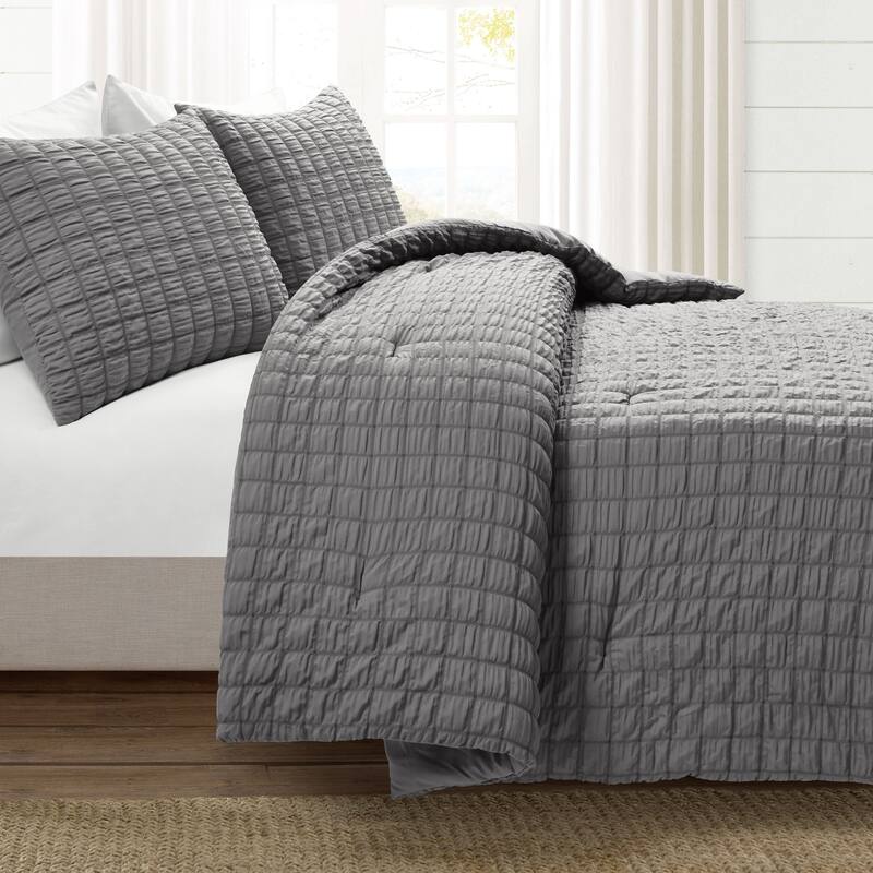 Lush Decor Crinkle Textured Dobby Comforter Set