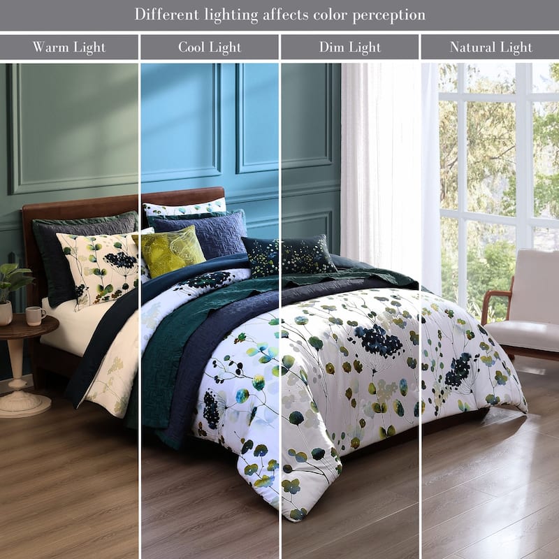 Bebejan Abstract Vines 8 Piece 100 % Cotton Sateen Reversible Comforter & Coverlet Set