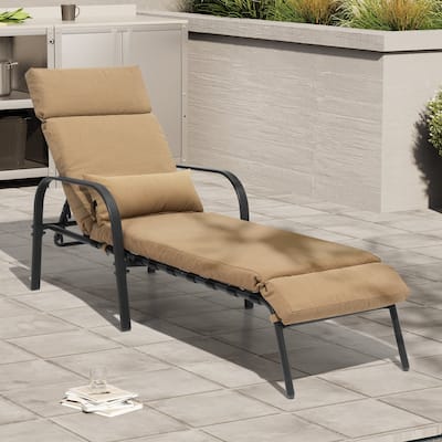 Patio Adjustable Chaise Lounge Chair with Cushion and Pillow for Outdoor & Indoor