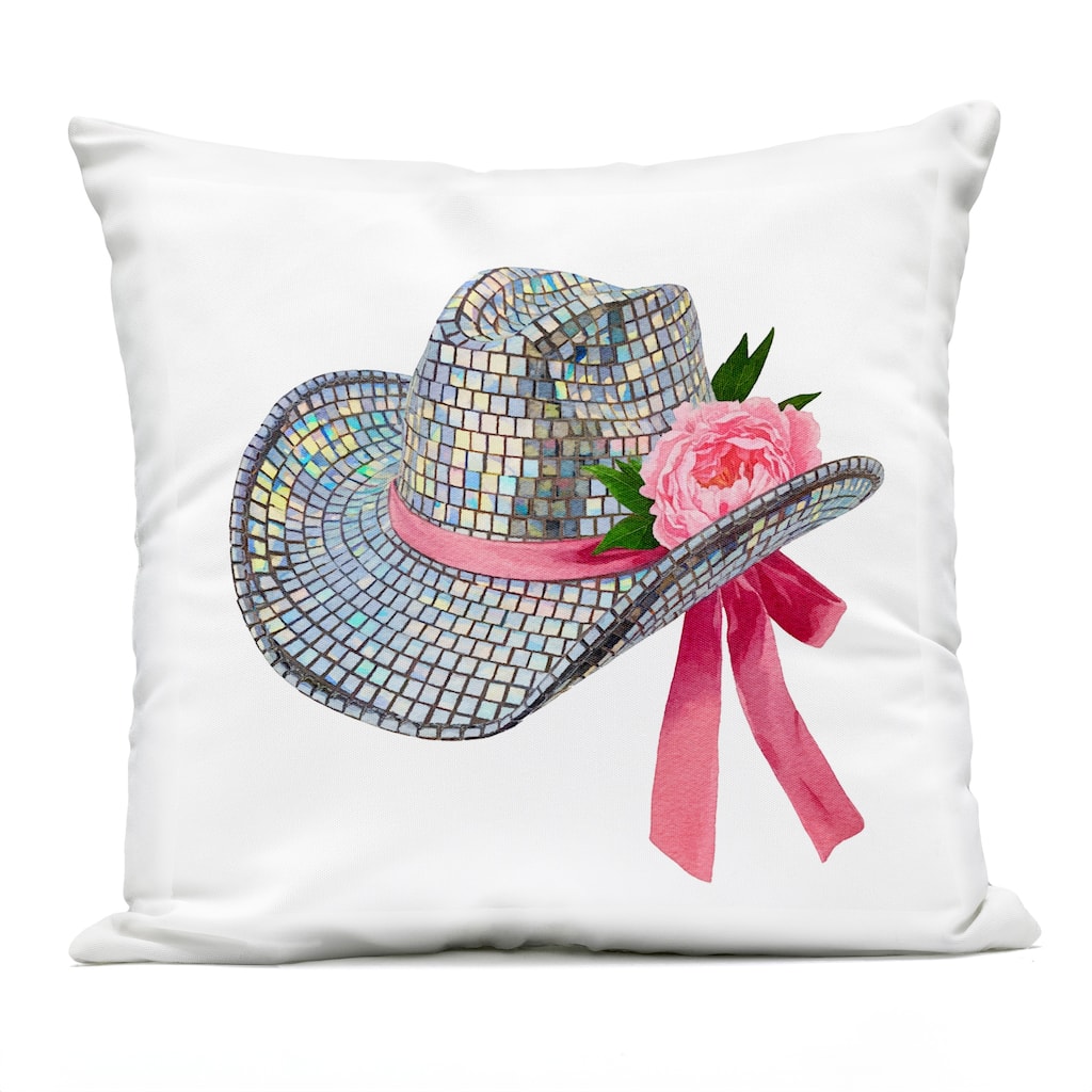 Stupell Chic Bow on Disco Hat Printed Outdoor Throw Pillow Design by Amanda Greenwood