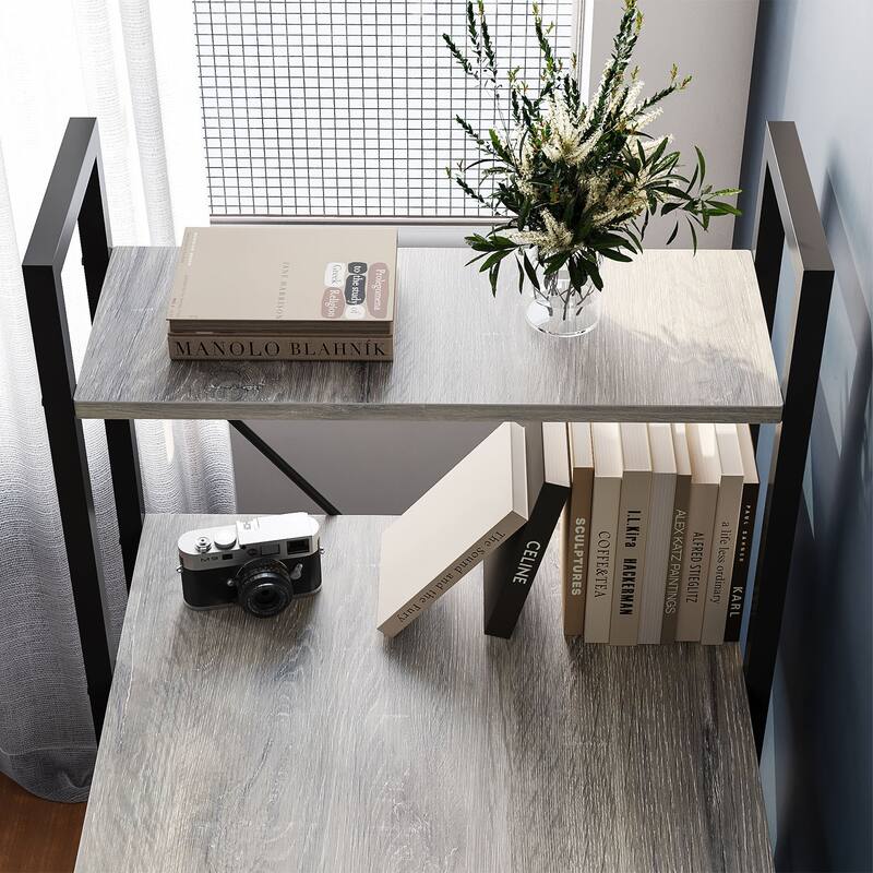 Computer Desk Home Office Computer Desk with 4 Shelves & Hooks