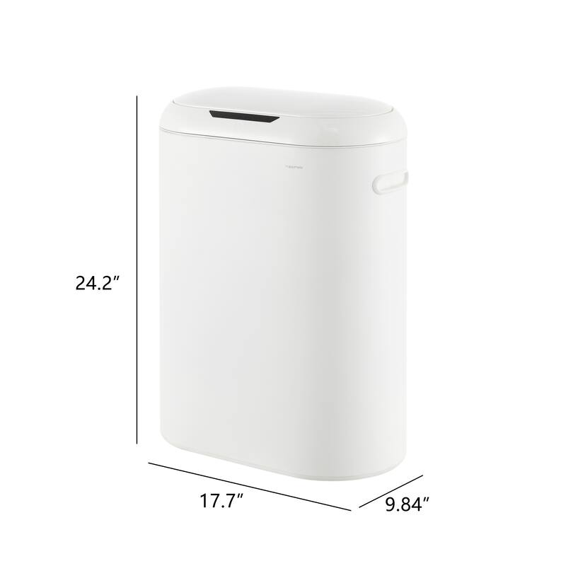 happimess Robo Kitchen 13.2-Gallon Slim Oval Motion Sensor Touchless Trash Can with Touch Mode