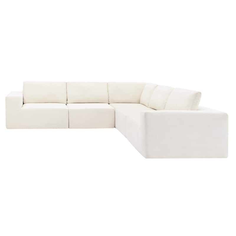 116"x116" Terrycloth Modular Sectional Sofa (5-Piece, No Assembly)