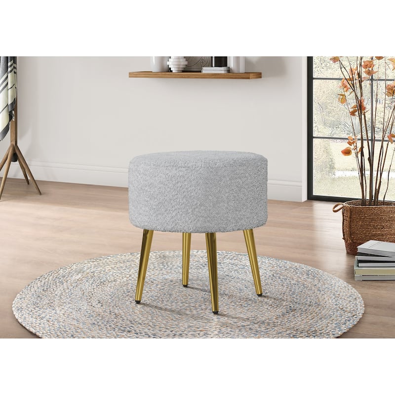 Molly Boucle Fabric Arm Chair with Ottoman