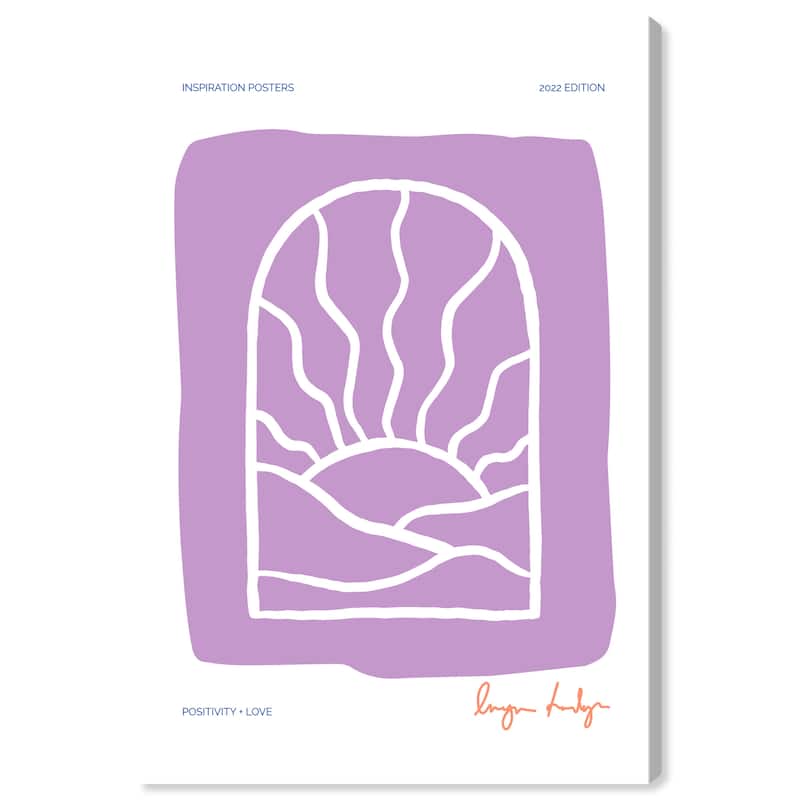 Wynwood Studio Canvas Nautical and Coastal Pastel Purple Sunrise Purple Modern & Contemporary Wall Art Canvas Print