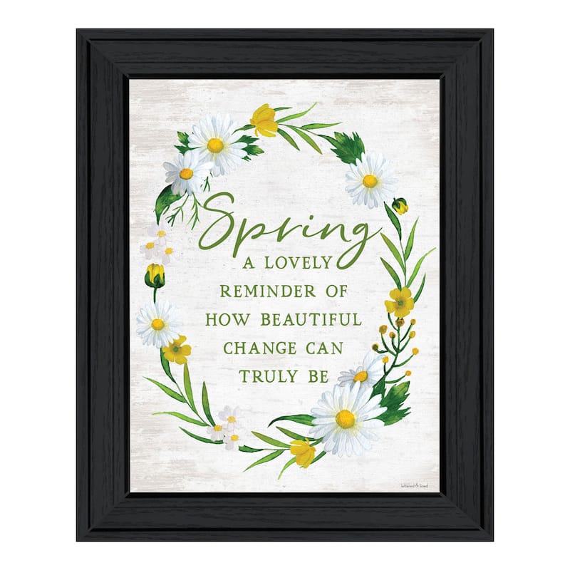 TrendyDecor4U Contemporary "Spring Reminder" Framed Print Wall Art - Charcoal