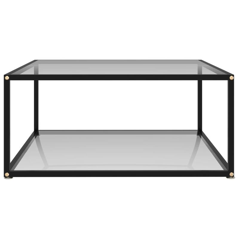 vidaXL TeaCoffee Table Transparent 31.5"x31.5"x13.8" Tempered Glass - 31.5" x 31.5" x 13.8"