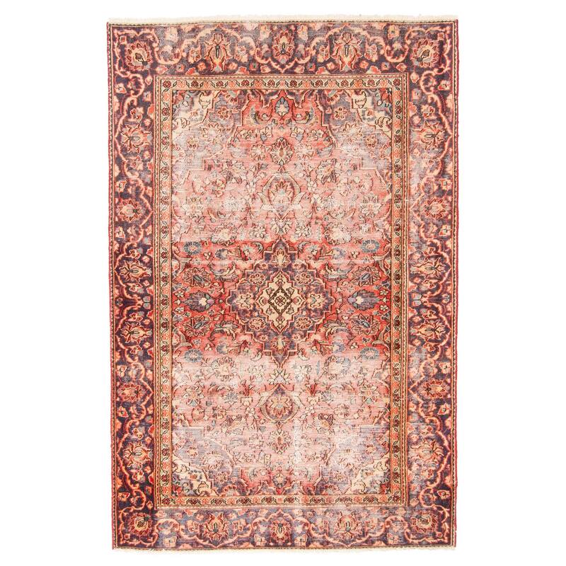 ECARPETGALLERY Hand-knotted Antalya Vintage Red Wool Rug - 3'11 x 6'2