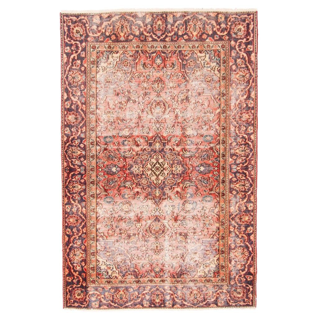 ECARPETGALLERY Hand-knotted Antalya Vintage Red Wool Rug - 3'11 x 6'2