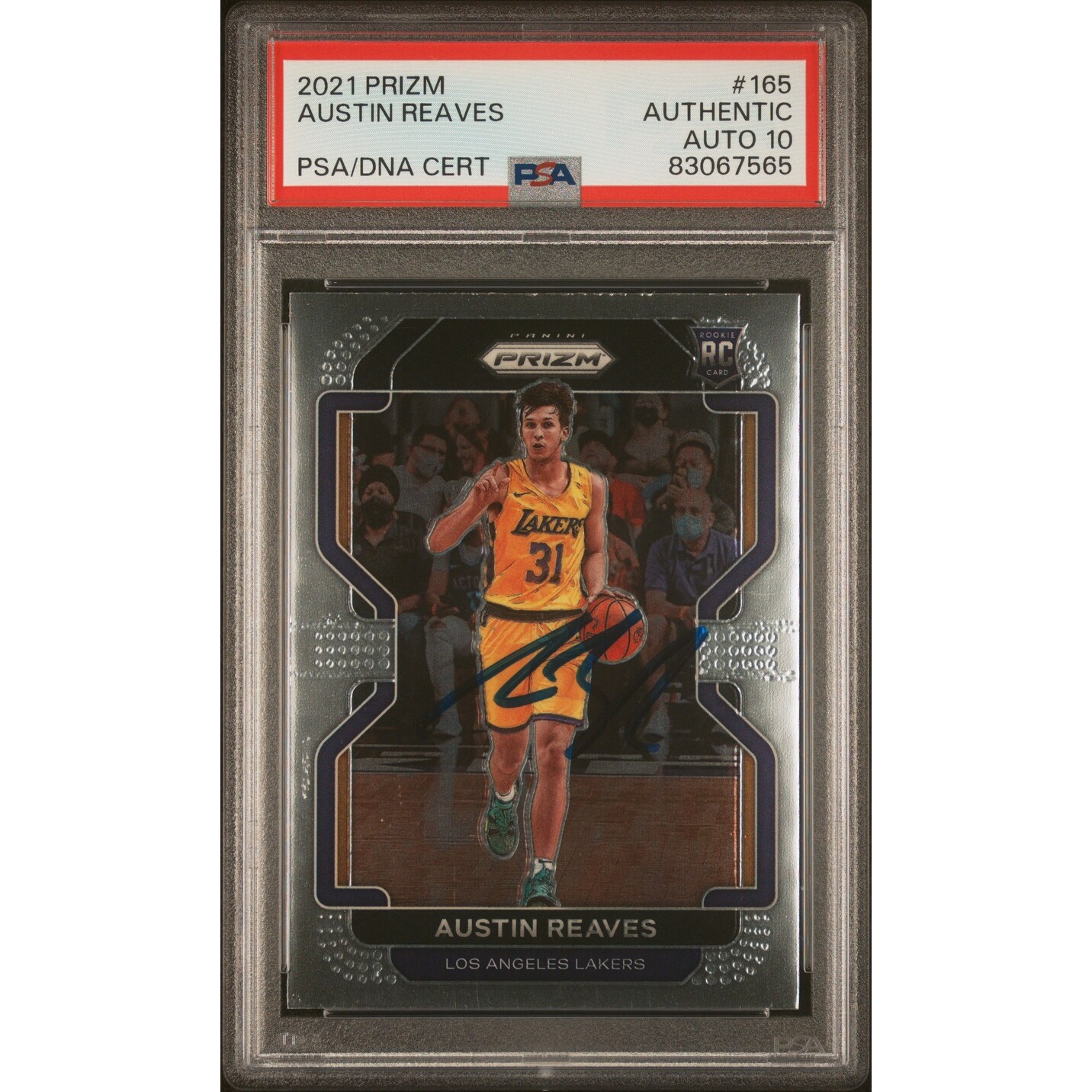Austin Reaves 2021 Panini Prizm Signed Rookie Card #165 Auto 