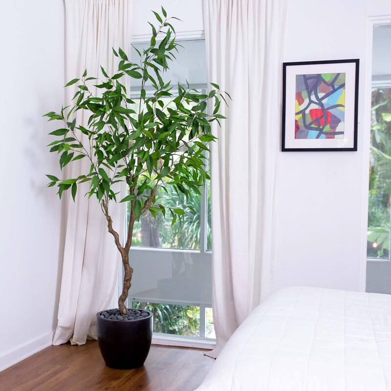Long Leaf Greco Eucalyptus Artificial Potted Tree - 7'
