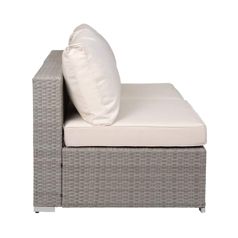 Luxton 64" Outdoor Furniture Add-on Armless Chairs With Cushions